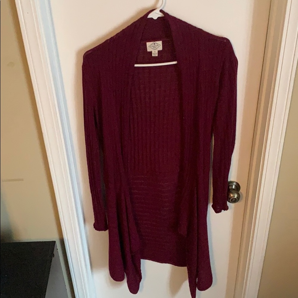 St John’s Bay Burgundy Cardigan.